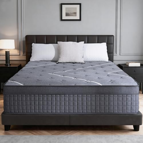 Image of King Mattress 16 Inch, Luxury Hotel-Level Hybrid Mattress in a Box, Cooling Gel Memory Foam & Upgraded Pocket Springs, Enhanced Back & Lumbar Hip Support, Back Pain Relief,Medium Firm,365-Night Trial
