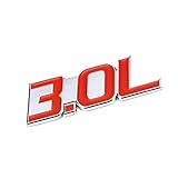 UrMarketOutlet 3.0L Red/Chrome Aluminum Alloy Auto Trunk Door Fender Bumper Badge Decal Emblem Adhesive Tape Sticker