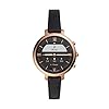 Fossil Women's 38mm Monroe Stainless Steel and Leather Hybrid HR Smart Watch, Color: Rose Gold, Black (Model: FTW7035)