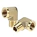 QWORK 90 Degree Brass Street Elbow, 2 Pack 1/4
