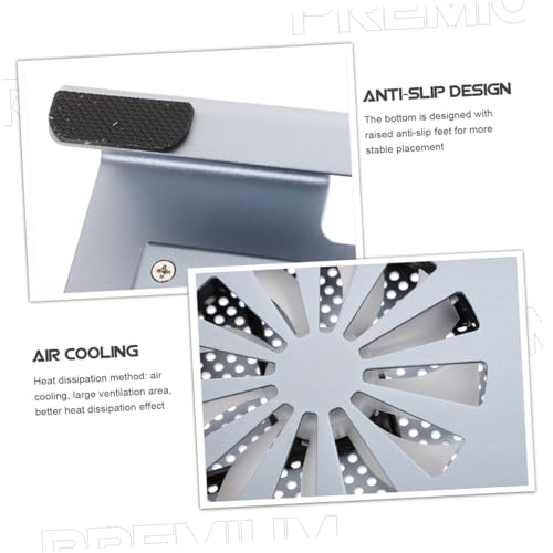 Base para laptop de aleación de aluminio con ventiladores y altura ajustable miniatura 3