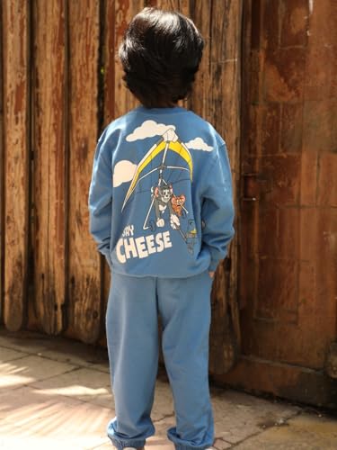 Image of Nap Chief Kids Cotton Official Tom & Jerry Printed Co ord set for Boys & Girls, Sweatshirt and Joggers Clothing Set for Casual Wear