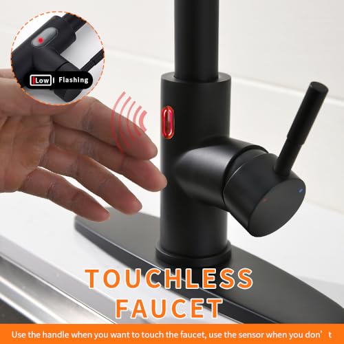 Grifo de cocina sin contacto con sensor inteligente y caño extraíble Vantor 7