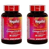 MegaRed 350mg Omega 3 Supplement with EPA/DHA, Astaxanthin & Phospholipids, No Fish Oil Aftertaste Supports Heart, Brain, Joint and Eye Health, 120 Count Softgels (2 Pack)