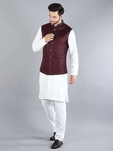 Image of Uri and MacKenzie Men's Silk Blend Kurta Pajama with Designer Ethnic Nehru Jacket /Modi Jacket