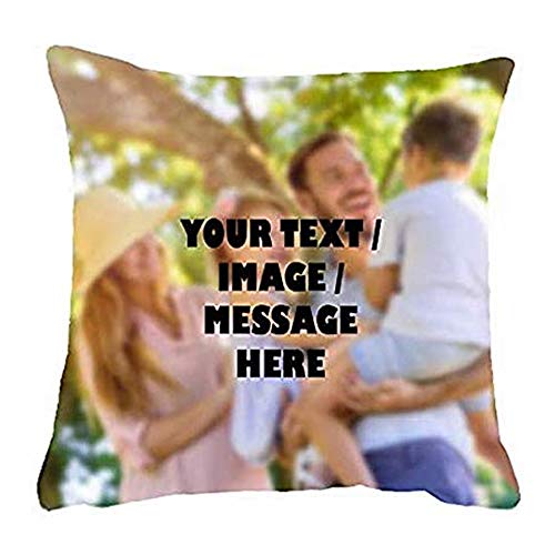 Getagift Personalised Cushion with your own Text/Image/Any Name themed Cushion Cover-Throw Pillow Cover. (45 cm x 45 cm Linen Cushion Cover)