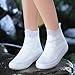 Adorila Silicone Waterproof Shoe Covers, Anti-Slip Anti-Friction and Portable Waterproof Shoe Covers for Outdoor Home Travel Rain Boots (White, 2XL)