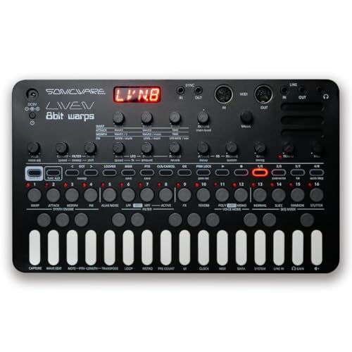 Sonicware Liven 8bit Warps [8-bit Synthesizer with 4-track Looper] –