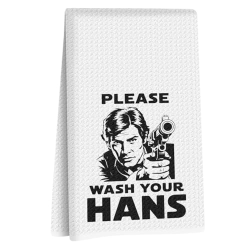 Image of Please Wash Your Hans Kitchen Towels 14x24 Inch, S Wars Dish Towel Waffle Weave Hand Cloth Tea Towel, Funny Kitchen Accessories, Geek Home Kitchen Bathroom Decor, Housewarming Gifts