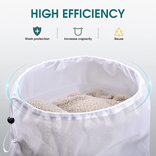 Otraki 24 X 35 Inch Large Mesh Laundry Bag 2 Pack Drawstring Washing Machine Bags Heavy Duty Beach Toy Storage Organizer Dirty Clothes Washer Dryer Net Bag For Home College Dorm Camp Travel Use White #TOP4