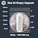 Size 00 Empty Capsules - Clear Gelatin - 500 Count Jar - Fits Capsule Machine Filling Tray - Joined Beef Gel Caps Easy Snap for DIY Powder Supplement Pills - Certified Halal