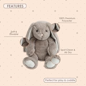 MON AMI Coco The Bunny Stuffed Animal – 13” Brown, Soft & Cuddly, Huggable Rabbit Plush Toy, Nursery Décor, Great for Kids of All Ages MON AMI Coco The Bunny Stuffed Animal–13 Brown Soft Cuddly Huggable Rabbit Plush Toy Nursery Decor Great for Kids of All Ages
