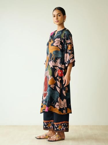 Image of ANNI Designer Women's Rayon Viscose Straight Printed Kurta with Palazzo