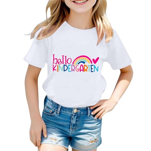 Camiseta de Manga Corta con Cuello y Informales niños (White, 4-5 Years)