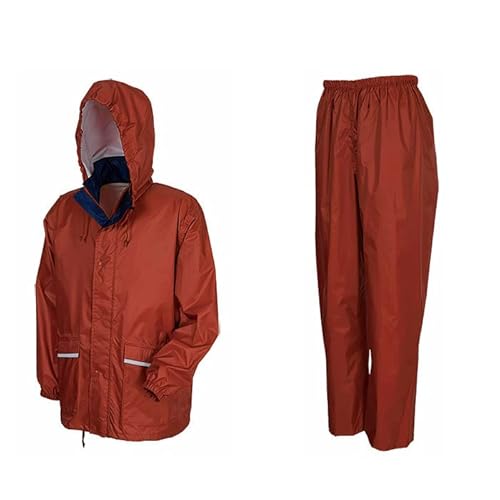 [ウィンターチェリー] 防水 透湿 総裏メッシュ アドベントレインスーツ 上下セット オーロラレッド 3L
