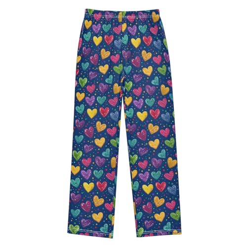 senya Pajama Pants Sleep Pants Colorful Polka Dot Heart-shaped for Age 6-14