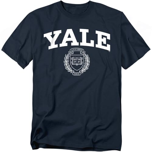 Camiseta de Yale para adulto unisex en gris con escudo oficial de la universidad