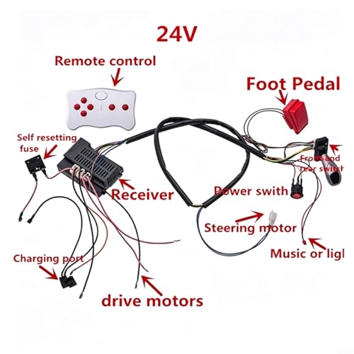 Kit conversion faisceau 12V 24V voiture électrique enfant télécommande 2.4G