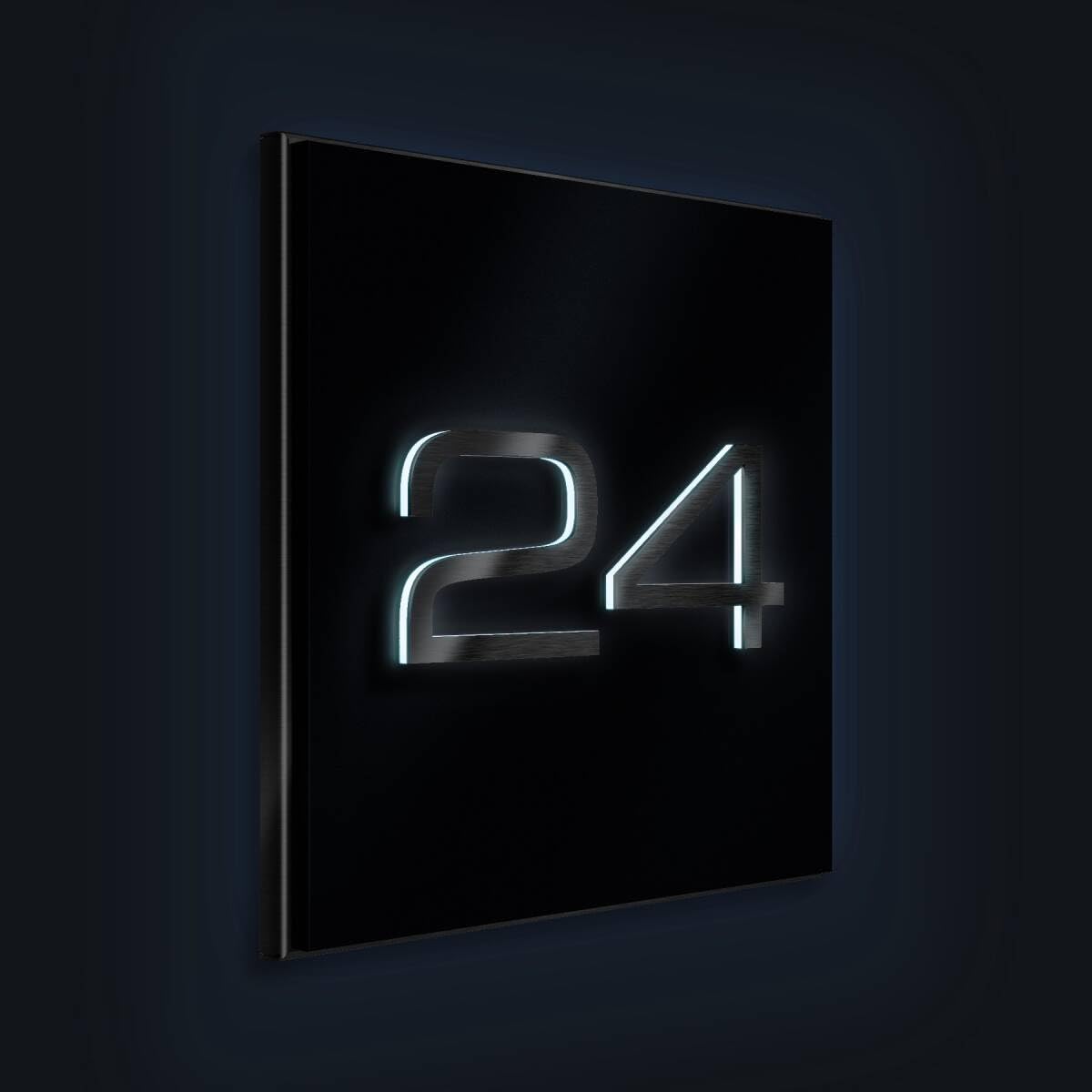 Metzler Individuelle Hausnummer matt in Anthrazit neu - 3D Design - Edelstahl massiv & nicht rostend - LED-Beleuchtung - alle Zahlen - direkt vom Hersteller