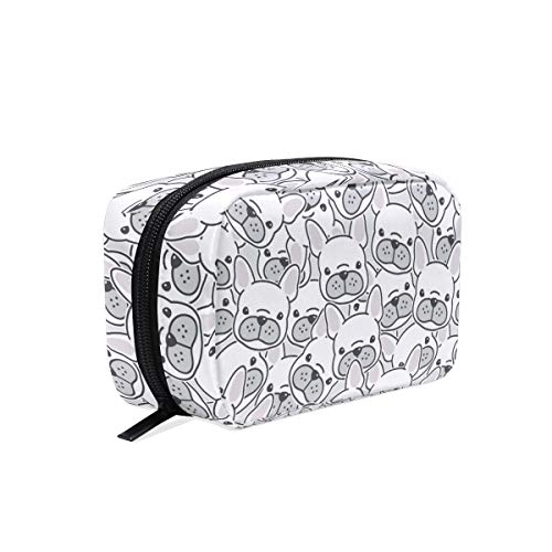FengJu Large Capacity Make up Cosmetic Bag Portable Toiletries Bag Fashionable Square Storage Organizer for Girls Lady Woman Dogs