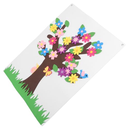 ORFOFE 1 Set Felt Board Story Set for DIY Tree and Flower Activities Engaging Kindergarten Props for Creative Wall Decor Hand Eye Coordination Development and Storytelling Fun