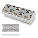 ACCXECTGGV Fashionable Leather Eyeglass Case Cute Hat Pug Dog Protective Glasses Case for Reading Glasses Pouch Sunglasses Holder
