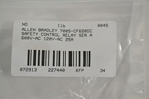 ALLEN BRADLEY 700S-CF620DC SAFETY CONTROL RELAY SER A 600V 120V-AC 25A B227440