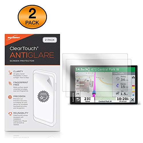 BoxWave Screen Protector Compatible with Garmin DriveSmart 65 - ClearTouch Anti-Glare (2-Pack), Anti-Fingerprint Matte Film Skin for Garmin DriveSmart 65