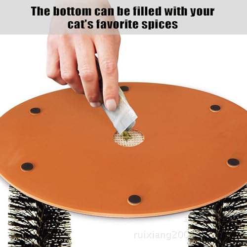 Image of Cat Scratcher,Cat Brushes for Indoor Cats,Self Groomer Scratching Board Scratch Pad,Cat Face Head Self Grooming Brush Post for Deshedding w /Cute Kitten Toy