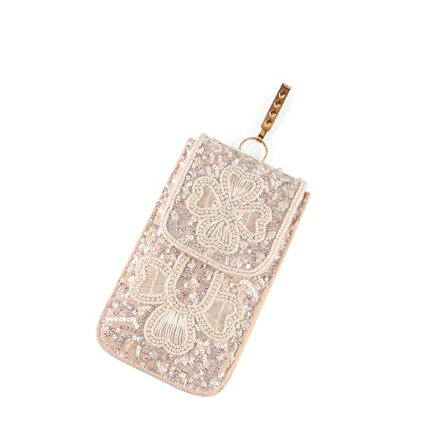 Image of J I ACCESSORIES Velvet Saree Clutch Mobile Pouch Waist Clip Ladies Purse Gift For Women
