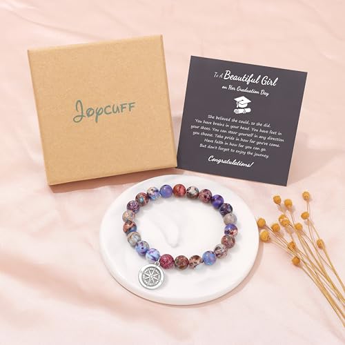 Image of Joycuff Graduation Gifts for Her Him Class of 2026 Graduation Bracelets Inspirational Graduation Compass Bracelet for Women College Graduation Gift for Him Her