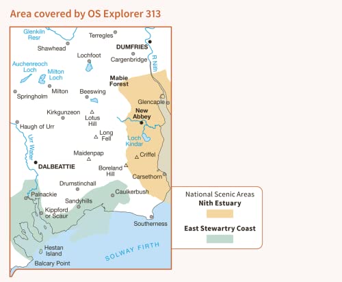 Dumfries & Dalbeattie Map | New Abbey & Mabie Forest | Ordnance Survey | OS Explorer Map 313 | England | Walks | Hiking | Maps | Adventure