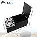 Frtcaty Center Console Armrest Organizer with Vertical Wireless Charging Phone Holder & Edge LED Light, Dual Cup Holders, Multifunctional Car Armrest Storage Box for Car, Van, Truck – Black