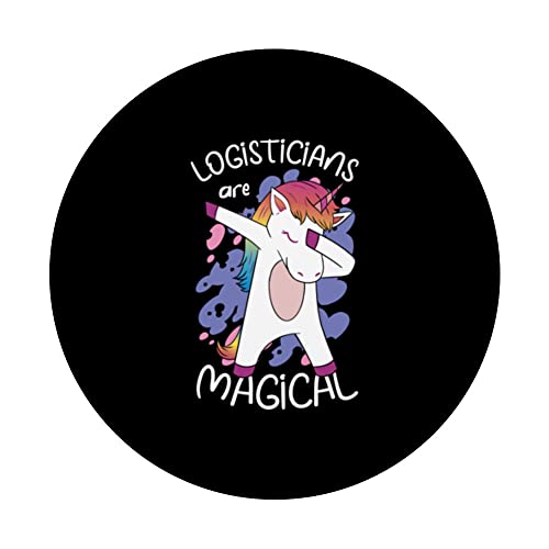 Logisticians Are Magical Job Shipment Tracking Delivery PopSockets Swappable PopGrip, Black - Image 3