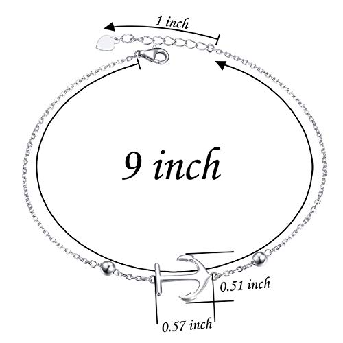 Image of FLYOW S925 Sterling Silver Anklet for Women Summer Boho Beach Charm Adjustable Foot Ankle Bracelet Jewelry Birthday Gift