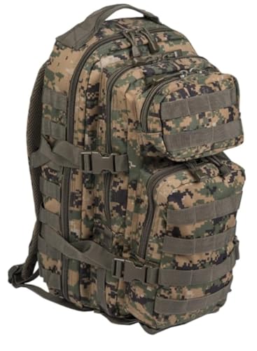 di Miltec Mochila táctica militar Ejercito Trekking Softair escuela de senderismo y supervivencia Desert Arena camuflaje Muelles original para hombre 20 litros
