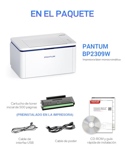Miniatura 8 de Pantum Bp2309w Wi-Fi A4 Impresora Láser, Blanco Y Negro, 20 Ppm, Bluetooth, Usb Compacta Impresora Mini Función Portátil Para El Hogar Pequeña Oficina
