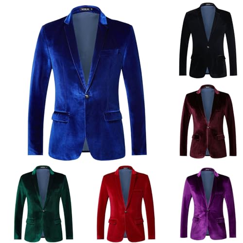 Mens Sport Coat Casual Dress Blazer, Solid Color Formal One Button Long Sleeve Business Suit Jacket Lightweight Cardigan2