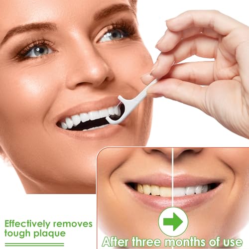 Dental Floss Picks Dispenser-308 Count Professional Cavity Resistant Flossers-LIAMOSS Automatic Pop Up Organiser Case-Intelligent Sealed Storage-Adults Best Dental Care Oral Tools