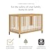 Babyletto Gelato 4-in-1 Baby Crib Convertible to Wooden Toddler Bed, Daybed & Full-Size Bed, GREENGUARD Gold Certified - Made of 100% Solid Wood, Includes Toddler Conversion Kit - Honey with Vegan Tan