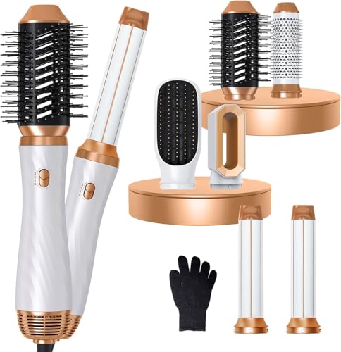 Blow Dryer Brush,6 in 1 Hair Dryer Brush with Air Style Wrap Hair Styler,Negative Ionic Hot Air Brush,Detachable Air Curler, Hair Styling Tools for Drying Curling Straightening -  Yitrust, 623