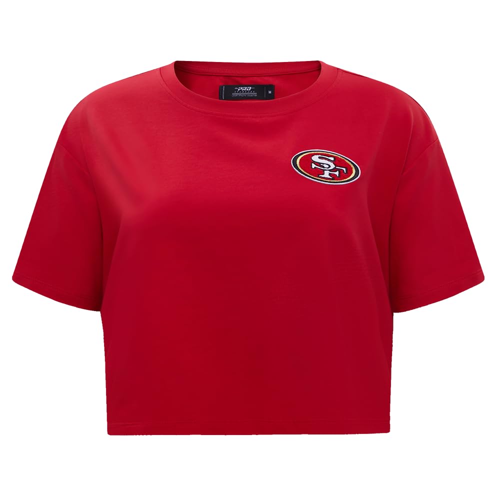 Pro Standard Womens NFL San Francisco 49Ers Classic Chenille Short Sleeve Boxy Tee Red M