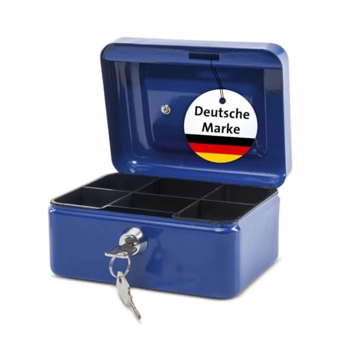 Geldkassette Stahlblech, Größe 1, (B) 152 (T) 125 (H) 81 mm blau Geldkassette Stahlblech, Größe 1, (B) 152 (T) 125 (H) 81 mm blau