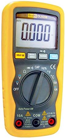 Di-Log Ac Digital Multimeter 1000V Compact with Temperature Measurement To 750°C And High-Contrast Backlit LCD Display, With Full Protection on All Ranges and a Safety Category to CAT III 600V