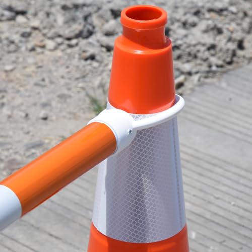 OrangeStar 8 Pack Retractable Traffic Cone Bars, 4Ft to 8.8Ft Expandable Cone Bars for Road Construction, Parking Lots(Cone Not Included)
