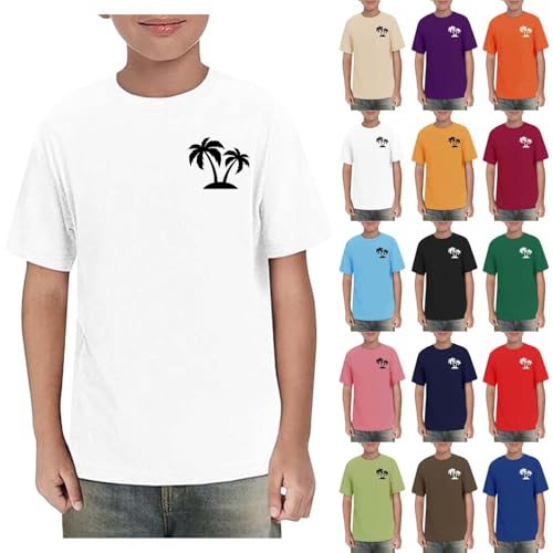 Pique Polo Shirts for Teen Boys Girls Short Sleeve Palm Tree Aesthetic Tops Kids School Uniform Shirts Crewneck Tops2