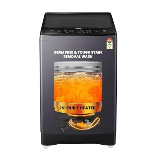 Haier 7.5 Kg 5 star Fully Automatic Top Loading Washing Machine HWM75-H826S6, Starry Silver, 2024, Butterfly Shape Heater, Oceanus Wave Drum,Near Zero Pressure, Toughened glass)