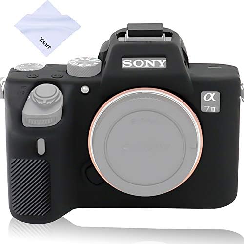Yisau Sony A7 iii Case, Professional Silicone Rubber Case Cover Coverable Protective for Sony Sony A7 iii A7r iii a73 a7R 3 Camera + Microfiber Cloth (Texture Black)