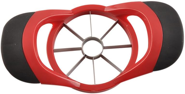 Apple Vegetables and Fruits Slicer and Corer, Stainless Steel, 8-Slice, Large Size 4.09 Inch Diameter, Easy Grip Handles, Red