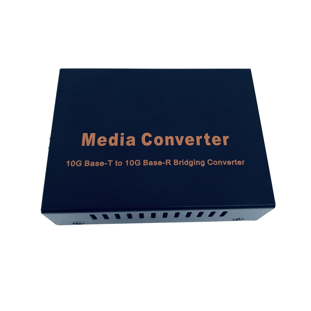 Convertisseur de Média en Fibre Optique + à + 10Gbps, Commutateur Ethernet 10Gbps RJ45 100M/1000M/10G, Prise EU.
